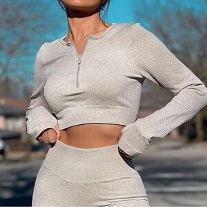 Heather Grey Long Sleeve Performance Top